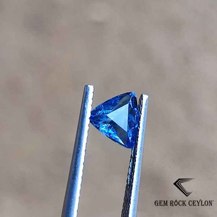 Blue Color Trilliant Cut Heated Teal Sapphire - Image 4