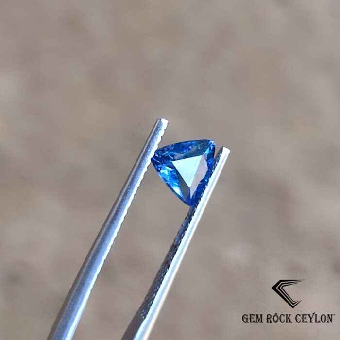 Blue Color Trilliant Cut Heated Teal Sapphire - Image 3