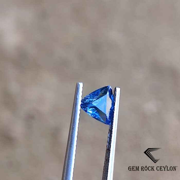 Blue Color Trilliant Cut Heated Teal Sapphire - Image 2