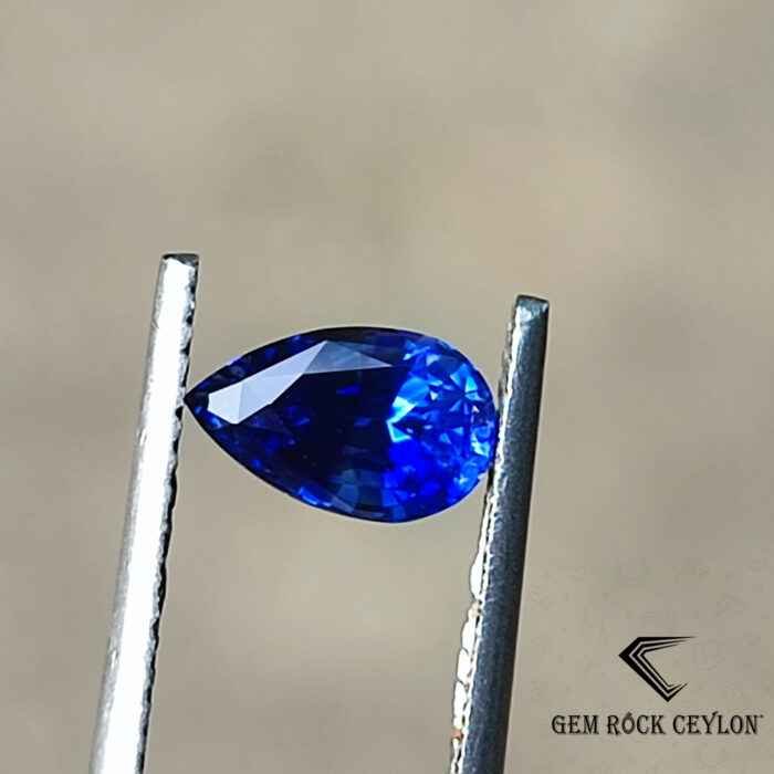 Pear Shape Heated Blue Sapphire