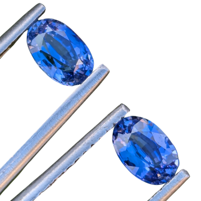 unheated blue sapphire pair