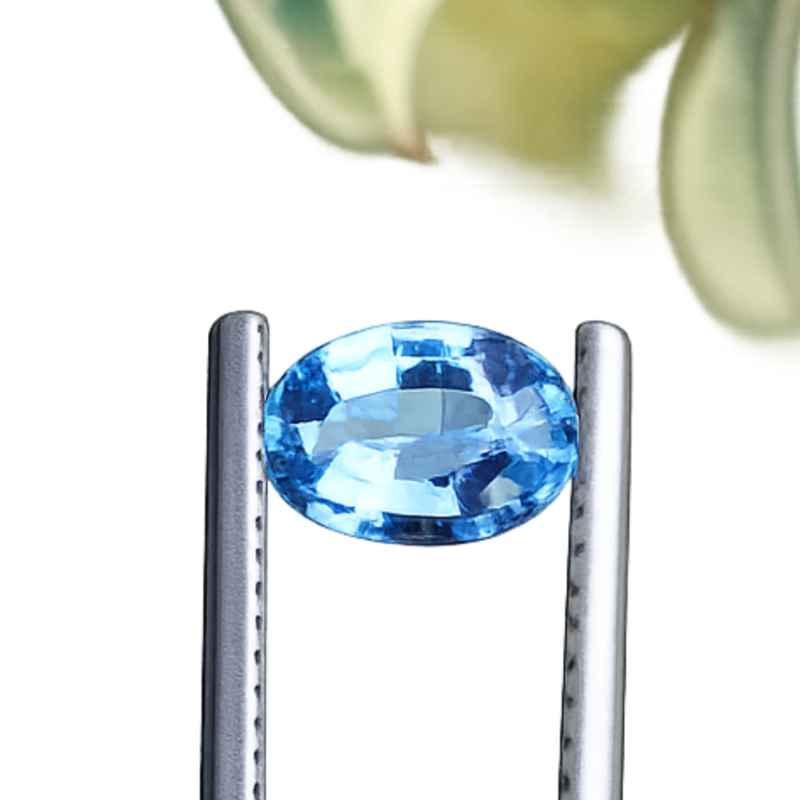Natural Sky Blue Sapphire 1.01ct Oval Cut | Heated Blue Sapphire